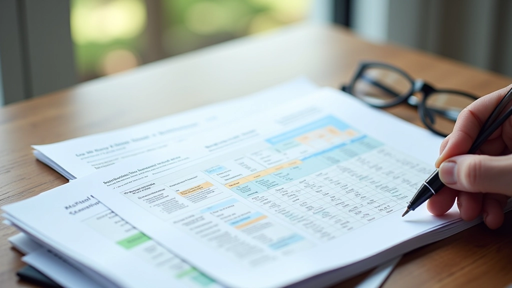 Closeup of regulatory filing documents stacked together with highlighted text sections